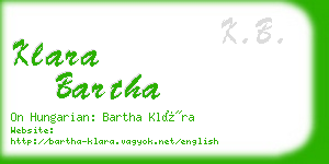 klara bartha business card